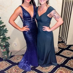 Beautiful Navy blue ombré sequin dress.